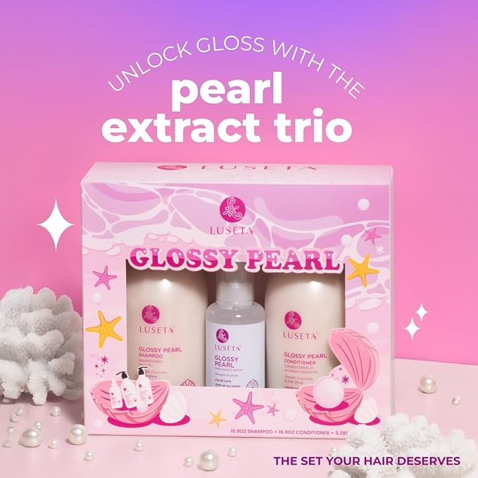 Luseta Glossy Pearl Hair Care Set, Smooth & Shine for Dull Hair
