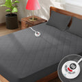 Heated Mattress Pad Twin Size Quilted Heating Electric Bed Warmer Luxury Comfort Heat Mattress Pad Cover Single Controller（12 Heat Setting | 1-12 Hours Auto Shut Off | with 8-21 Inch Deep Pocket）Gray