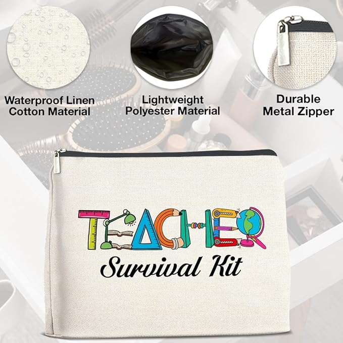 UPNEGE Teacher Survival Kit Makeup Bag Teacher Gifts for Women, Gifts for Teachers Zipper Makeup Pouch