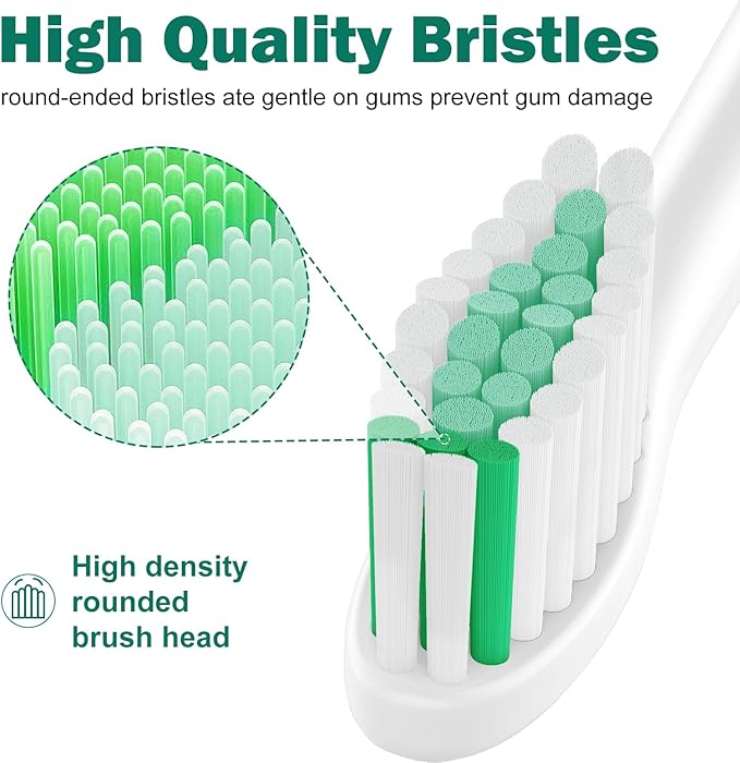 Replacement Toothbrush Heads for Philips Sonicare E-Series/Essence/Xtreme/Elite and Other Screw-on Models, 4 Pack, Dupont Bristles for Effective Cleaning