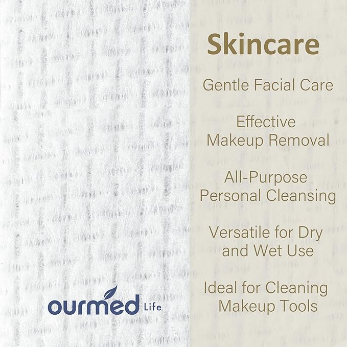 Ourmed Life Disposable Face Towels, 10 x 12 in XL Facial Towels, 150 Count