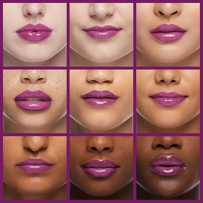 GECOMO Hydrating Lip Glow Oil, Lip Oil Gloss Transparent Toot Tinted Nourishing Long Lasting Repairing Lightening Lip Lines (BERRY) 0.2 OZ