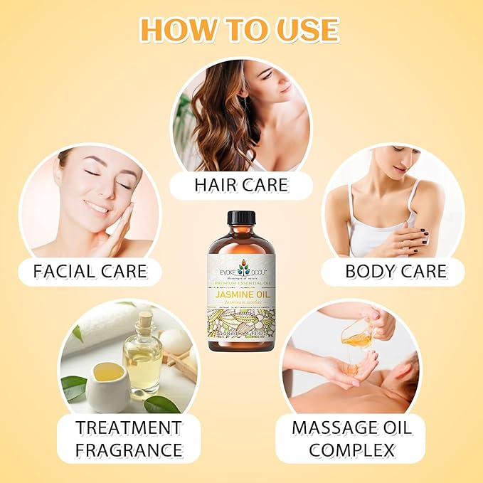 EVOKE OCCU Jasmine Essential Oil for Diffuser, Cleaning & Air Freshening
