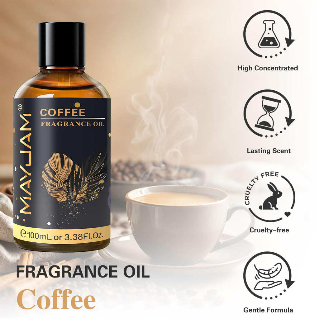 MAYJAM Coffee Fragrance Oil Essential Oils for Diffusers, 100ML/3.38FL.OZ