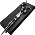 7 inch barber scissors,purple diamond barber scissors(7 Inch Flat-AA)