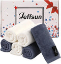 Wash Cloths 6 Cnt,Face Towel for Sensitive Skin,13''x13'',White+Slate Blue