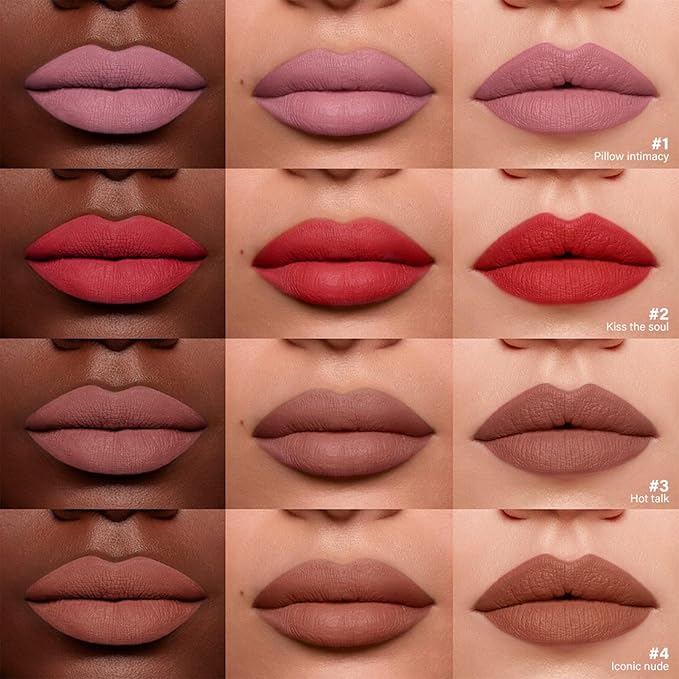 4 Colors Sculpting Matte Lip Liner Set,Mini High-Pigmented Long Lasting
