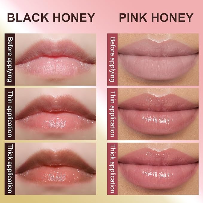 2Pcs Black and Pink Moisturizing Honey Noir Lipstick for All Skin Tones