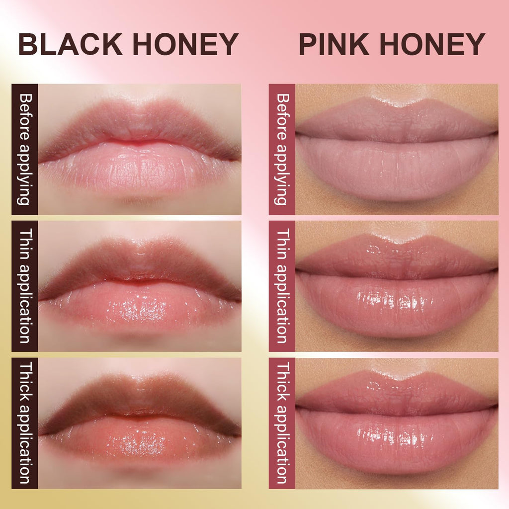2Pcs Black and Pink Moisturizing Honey Noir Lipstick for All Skin Tones