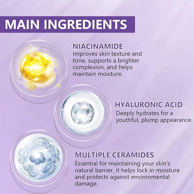 5% Niacinamide Serum for Face with 1% Ceramide Complex | 1% Snail Secretion Filtrate | 1% Hyaluronic Acid Deep Moisturizing Restore Skin Barrier & Skin Tone (3Pack-Each 0.507 fl.oz | 15ml)