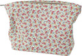 BBORGDC Large Capacity Cotton Printed Makeup Bag - Travel Cosmetic Pouch & Toiletry Organizer with Zipper, Perfect for Daily Use or as a Gift