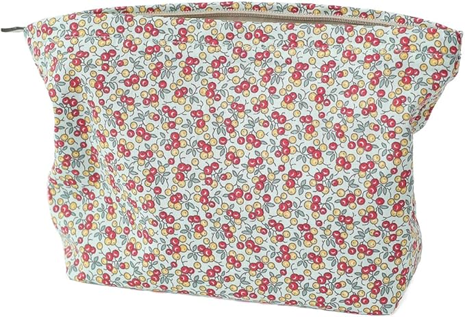 BBORGDC Large Capacity Cotton Printed Makeup Bag - Travel Cosmetic Pouch & Toiletry Organizer with Zipper, Perfect for Daily Use or as a Gift