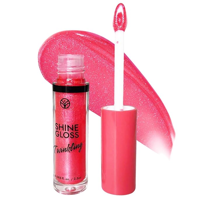 Metfdlaig Pink Lip gloss Lip Plumper Gloss Shimmer High Shine Lip Gloss Moisturizing Tinted Lip Gloss Long Lasting Waterproof Lip Oil (04# Magenta Shimmer)