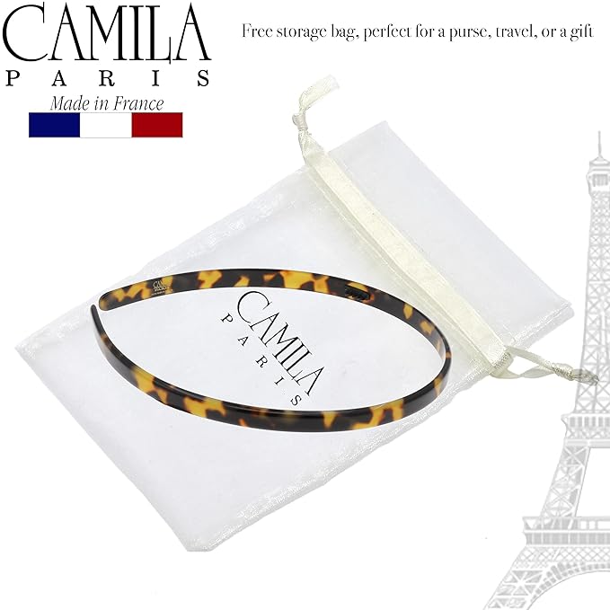 Camila Paris CP3469 French Headband for Women, Handmade Tokyo, Strong Hold Grip Women's Hair Band, Ligth and Very Flexible, No Slip Durable Styling Girls Hair Accessories, Made in France