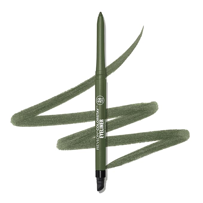 Revlon ColorStay Pencil Waterproof Eyeliner, Smudge-Proof, Eye Makeup with Built-In Sharpener, Long-Lasting, Shimmer Finish, 206 Jade, 0.01 oz