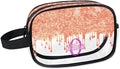 KFNHN Custom Name Makeup Bag Travel Bag, Clear Toiletry Bag Travel Large Capacity Cosmetic Container Organizer for Shampoo, Glittering Orange Curtain Bling