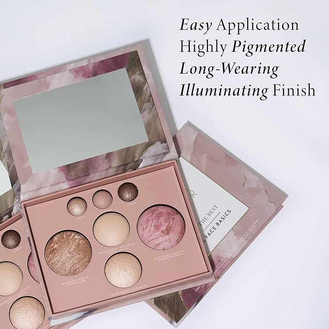 LAURA GELLER NEW YORK Best of the Best Baked Palette – 7-in-1 Full Face Palette – Bronzer, Blush, 2 Highlighters & 3 Eyeshadows – Crease-Proof, Handmade in Italy – Travel-Friendly