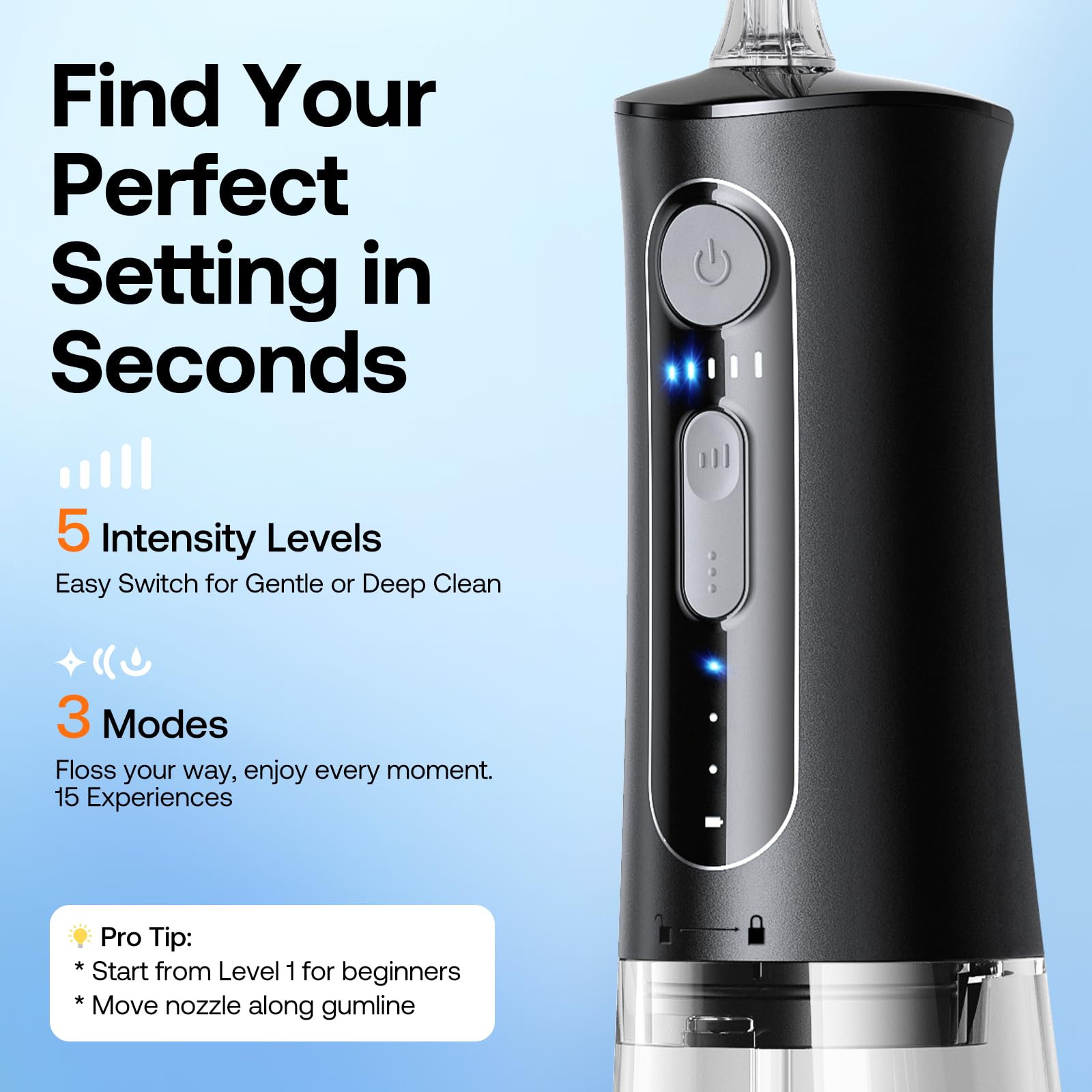 Bitvae Water Dental Flosser for Teeth, Cordless Water Teeth Cleaner Picks
