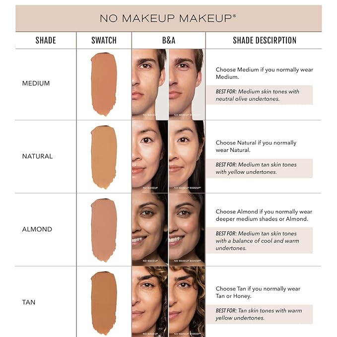 No Makeup Makeup Foundation & Brush Duo, Cream-Balm Formula, Tan