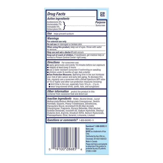 Biore UV Aqua Rich Moisturizer SPF 30 Facial Sunscreen, 1.7 fl oz, 3pk