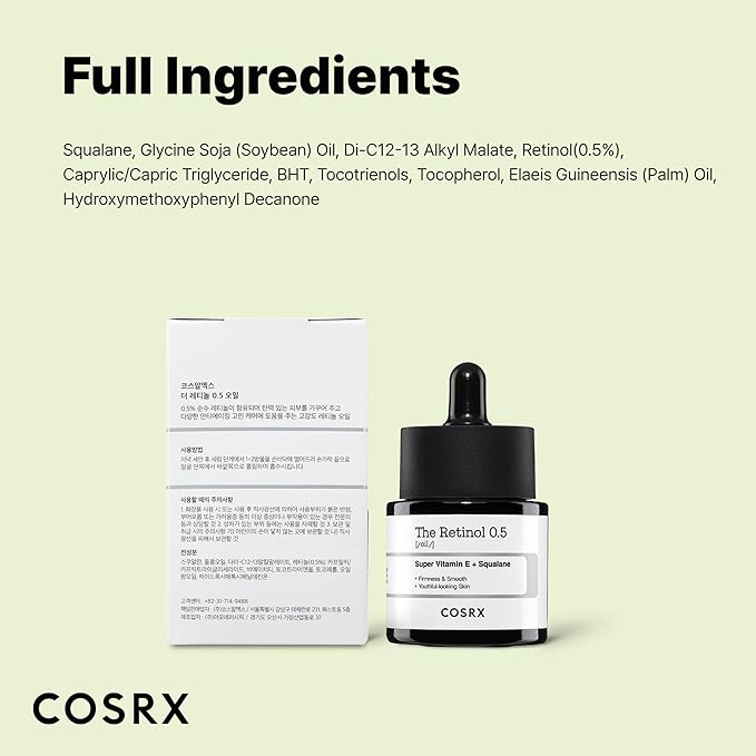 COSRX Retinol 0.5 Oil, Anti-Aging Serum, Fine Lines & Firmness(0.67 fl.oz)
