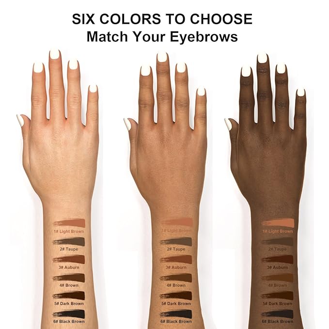 TurritopsisD Eyebrow Pencil Liner 2-Pack Dark Brown Waterproof Long-Lasting Retractable Extra-Thin Pen with Built-in Brush for Natural Eye Brow Makeup