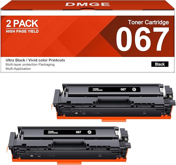 067 Black Toner Cartridge Set 2 Pack Replacement for Canon 067 067H CRG-067