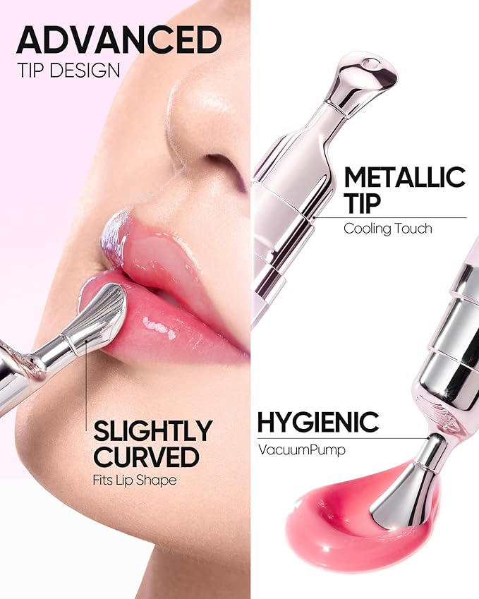 Hydrating Brightening Lip Serum, Smooth Tinted Lip Stain, Plumping Lip Gloss with Polypeptide Squalane, Moisturizing Balms, Brighten Dark Lips, Korean Beauty Makeup (04 Pink Berry)