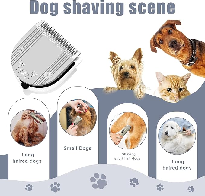 Audoc 5 in 1 Blades Adjustable Dog Grooming Replacement Blades, Silver