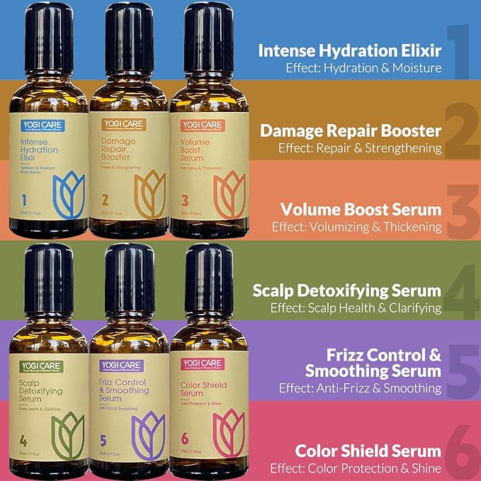 YOGI CARE Aroma Therapy Pre-Wash Hair Oil Serum 30ml / 1 Fl.oz (Color Protection & Shine)