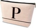 HDYHDY Letter A-Z Initial Personalized Makeup Bags, Birthday Gifts for Women, Monogrammed Gifts for Women Mom Sister Best Friend Bride Bridesmaid, Mothers Day, Christmas, Small Travel Cosmetic Bag (P)
