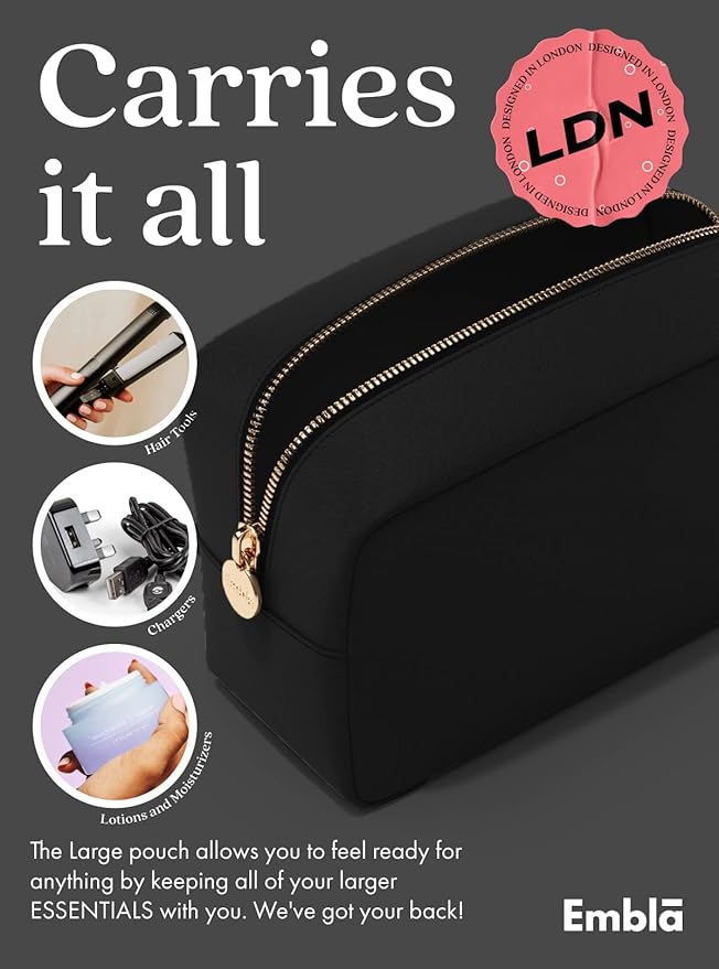 Makeup Bag for Women, Travel Cosmetic Organizer, Waterproof Toiletry Pouch