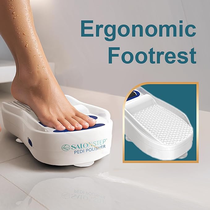 Salon Step Pedi Polisher, Waterproof 360 Foot Buffer with Suction Base Tool