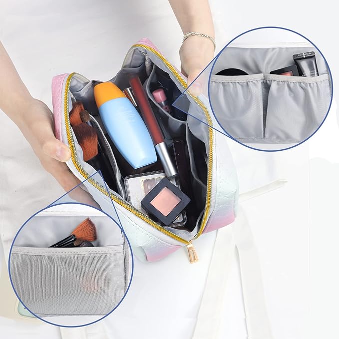 Aosbos Small Makeup Pouch, Travel Cosmetic Bags for Women,Travel Pouch