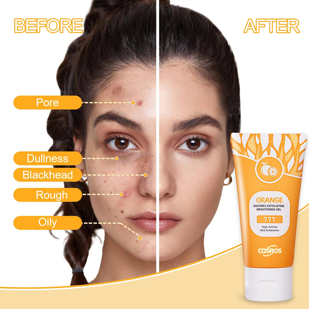 Orange Exfoliating Gel Scrub for Face and Body, Peeling Gel, Deep Clean Pores, Remove Blackheads & Moisturize Skin, for All Types Skin (1PC)