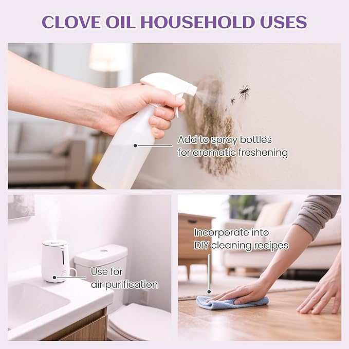 EVOKE OCCU Clove Essential Oil for Teeth and Gums, Diffuser, Oral Care