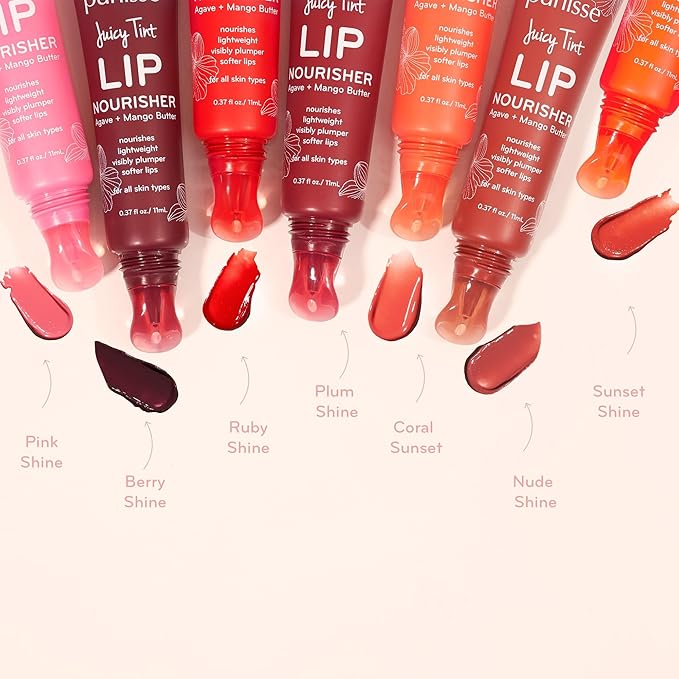 pūrlisse Juicy Tint Moisturizing Tinted Lip Balm for Women - Hydrating Tinted Lip Balm for Dry Lips - Enriched with Shea Butter & Jojoba Oil for Plumper Soft Lips - Plum Shine (.38 oz)