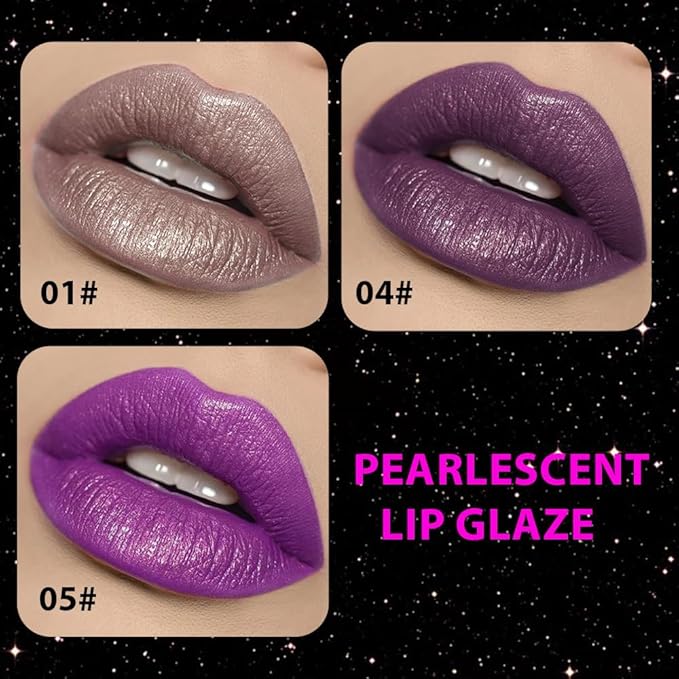 CAKAILA Taupe Purple Dark Purple Metallic Lipstick for Women,Glitter Sparkling Liquid Lipstick,Long Lasting Waterproof Lightweight Non-Drying Bold Dark Lip Gloss for Gothic Stage Makeup,Vegan