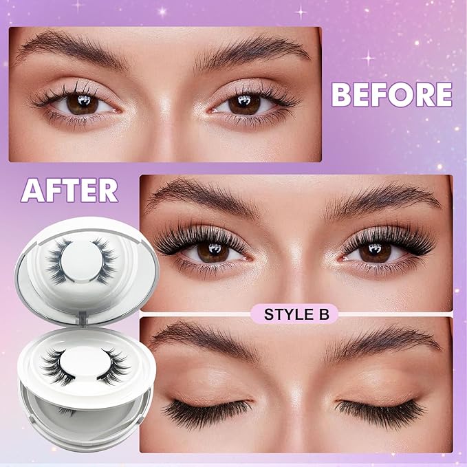 Hunnyfit Magnetic Lashes, Magnetic Eyelashes with Applicator, Magnetic Eyelashes Natural Look,Reusable Magnet Lashes No Glue Needed Soft Lashes Kit(Fuller)