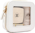 KOTORA Small Makeup Bag for Purse Sunscreen Travel Makeup Bag Clear Cosmetic Bag with Zipper, Car Make Up Bag Organizer Storage Traveling Car Accessories Travel Essentials for Women (Mini White)