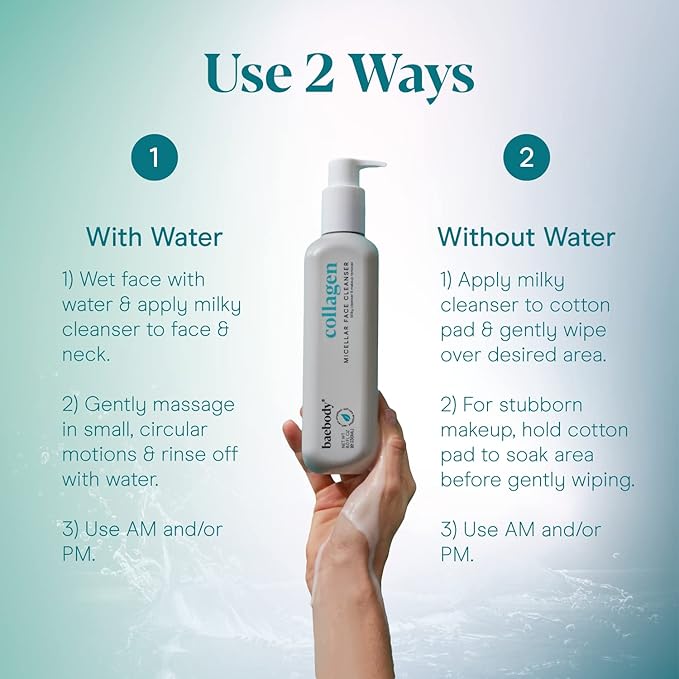 Baebody Cleansing Milk for Face, 8 fl oz