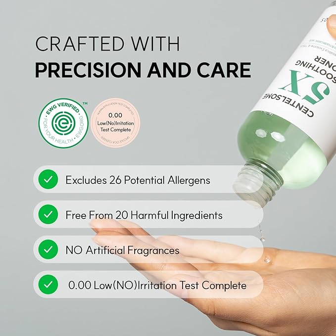 NEUL20S Centelsome 5X Soothing Toner 6.76 fl oz/200ml | Hydrating & Calming Korean Facial Toner with Green Tea, Centella Asiatica & Exosomes | Supports Sensitive, Dry & Acne-Prone Skin