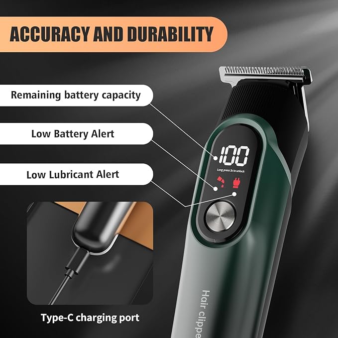 RUIBO Beard Trimmer for Men, 5-in-1 Cordless Hair Clipper Kit with Foil Razor, Waterproof Body, Nose & Ear Groomer, Precision Trimming for Beard, Hair & Body Care