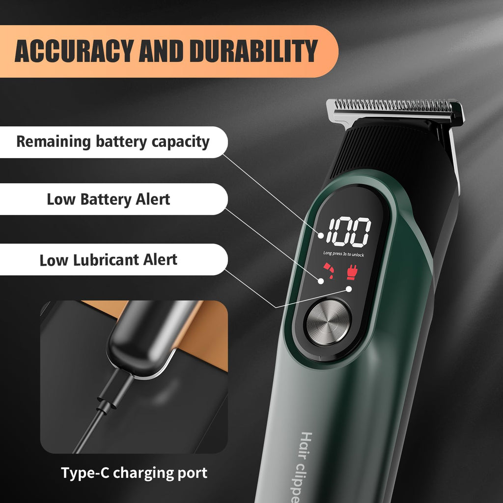 RUIBO Beard Trimmer for Men, 5-in-1 Cordless Hair Clipper Kit with Foil Razor, Waterproof Body, Nose & Ear Groomer, Precision Trimming for Beard, Hair & Body Care