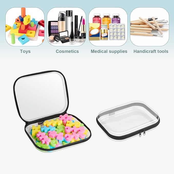 YQBRAO Clear Hard Shell Organizer Set, 2-Pack, Black