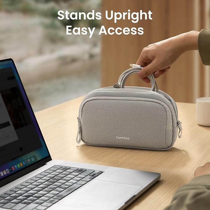 tomtoc Electronic Organizer Travel Case, Dual Compartment Tech Organization