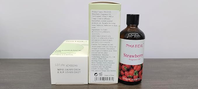 PHATOIL Strawberry Fragrance Oil for Diffuser Aromatherapy 3.38FL.OZ
