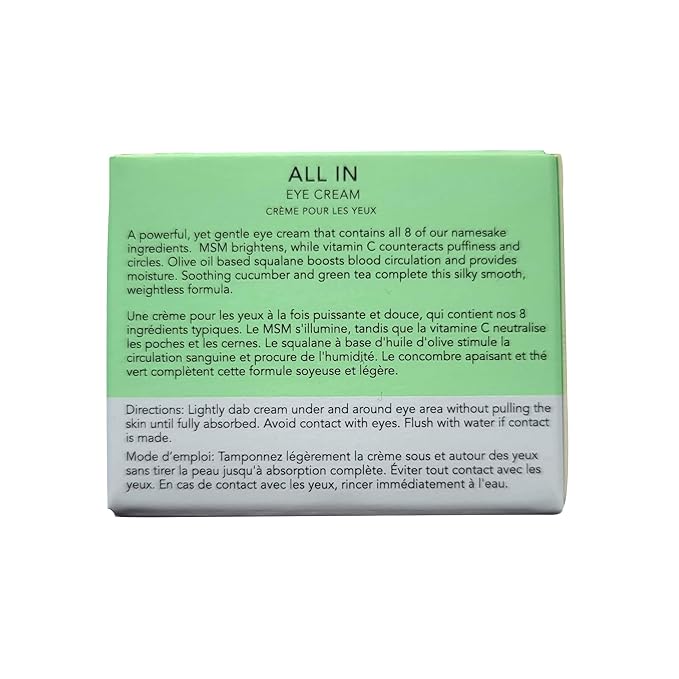 Eight Saints Skin Care All In Eye Cream, Anti Aging Eye Cream to Reduce Puffiness, Wrinkles, & Eye Bags, Dark Circles Eye Treatment, with Hyaluronic Acid, Vitamin C, & Peptides, 0.5 Ounces