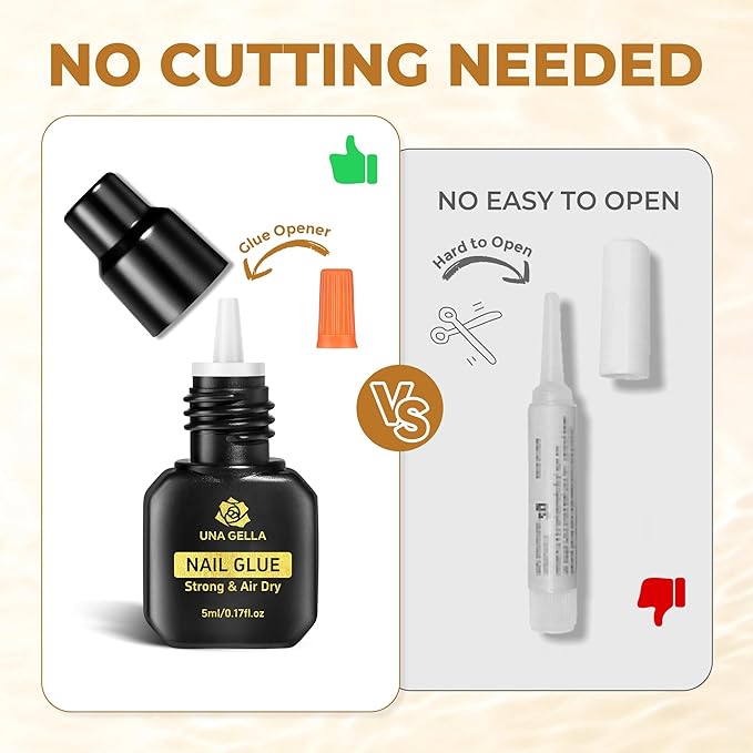 UNA GELLA Super Strong Nail Glue for Press Ons Fast Drying (5ML*3PCS)