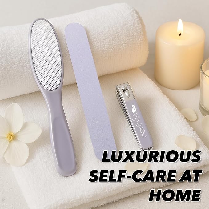 Earth & I - Pink 3-Piece Pedicure Kit: Luxury At-Home Spa Foot Care Set